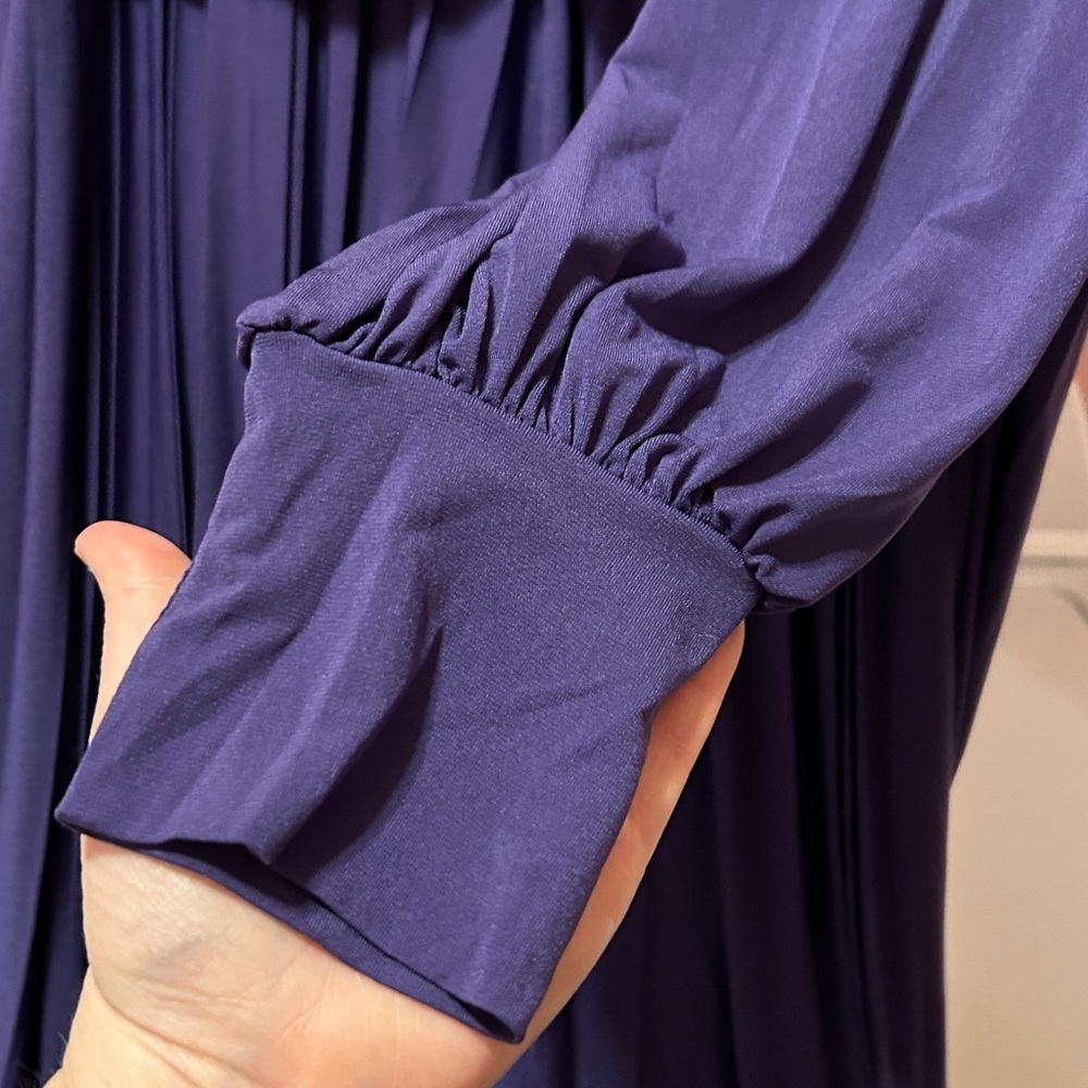 Eloquii Purple Long Sleeve Empire Waist Maxi Dress Size 20 elegant date NWT - Picture 9 of 13